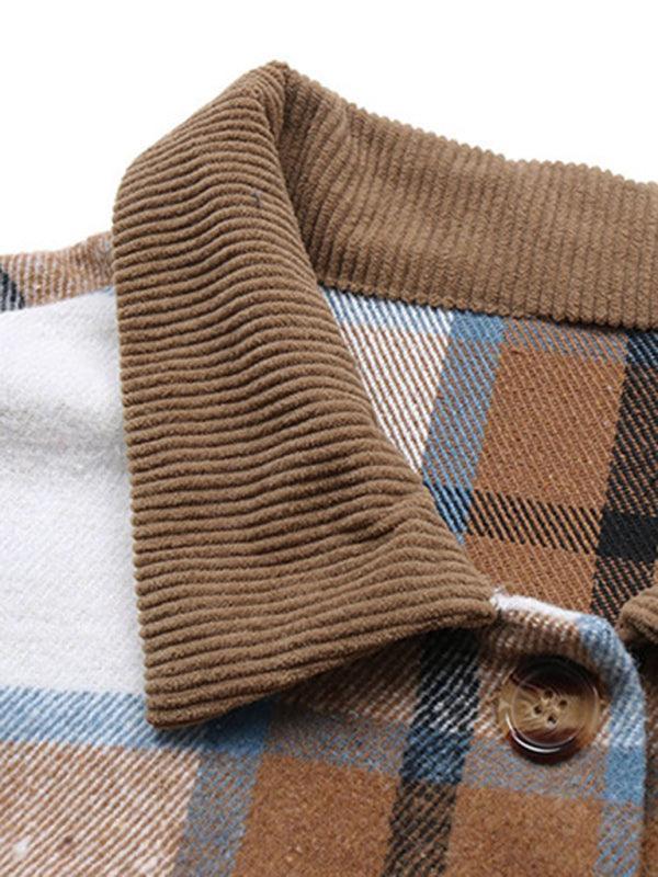 women's vintage lapel patchwork cardigan jacket - 808Lush
